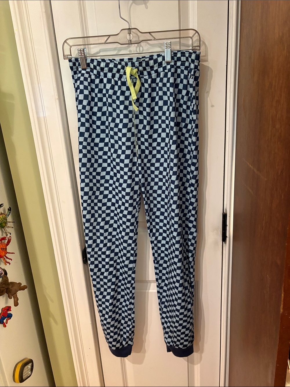Kids Navy Checkered Pajama Pants with Green Drawstring sku TR115 new without ta